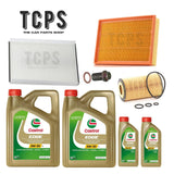 FOR MERCEDES SPRINTER 314 CDI 2.2 906 12L CASTROL + OIL + AIR + CABIN FILTERS