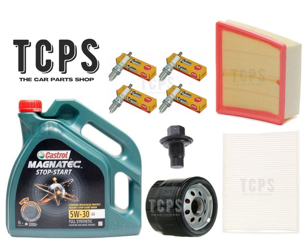 FOR FORD FIESTA ZETEC MK7 1.2 KIT 4L CASTROL OIL & ALL FILTERS & SPARK PLUGS