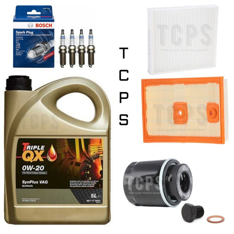 FOR SKODA OCTAVIA MK4 1.4 TSI FULL KIT 5L TRIPLE QX & ALL FILTERS & SPARK PL