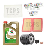 FOR VW UP 1.0 TSI GTI 2011+ FULL SERVICE KIT 4L CASTROL & ALL FILTERS & SPARK PL