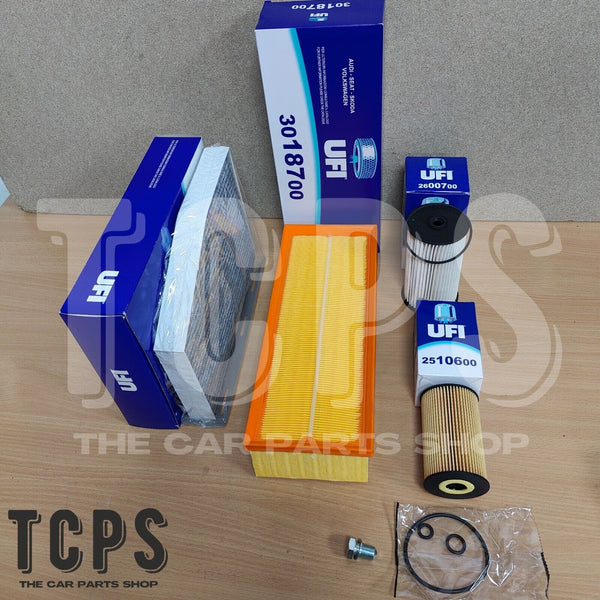 VW PASSAT CC 2.0 TDI MK5 ALL UFI FILTERS OIL AIR CABIN FUEL AND SUMP PLUG