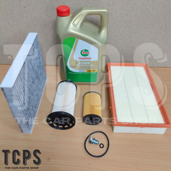 FOR AUDI A3 30 35 40 TDI 8YA COMPLETE FILTER KIT WITH 5L CASTROL OIL & SUMP PLUG