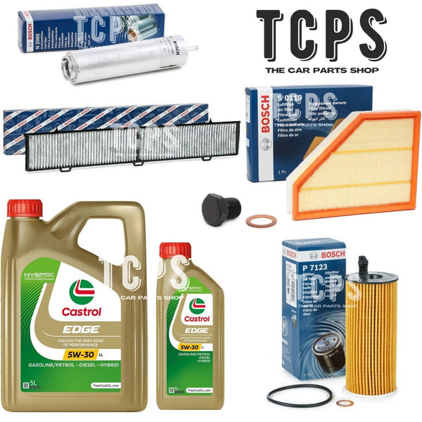 FOR BMW 120D 2.0 M SPORT E88 07-13 FULL BOSCH SERVICE KIT WITH 6L CASTROL OIL