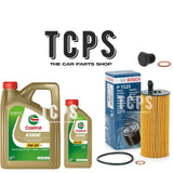 FOR BMW 120D 2.0 M SPORT E88 07-13 6L CASTROL ENGINE OIL & BOSCH OIL FILTER PLUG