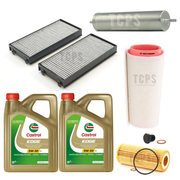 FOR BMW X5 30D E70 COMPLETE FILTER SERVICE KIT WITH 8L CASTROL OIL & SUMP PLUG