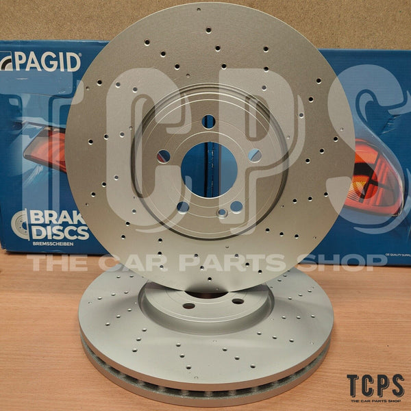 FOR MERCEDES A35 AMG W177 PAGID DRILLED FRONT BRAKE DISCS 350MM BRAND NEW PAIR