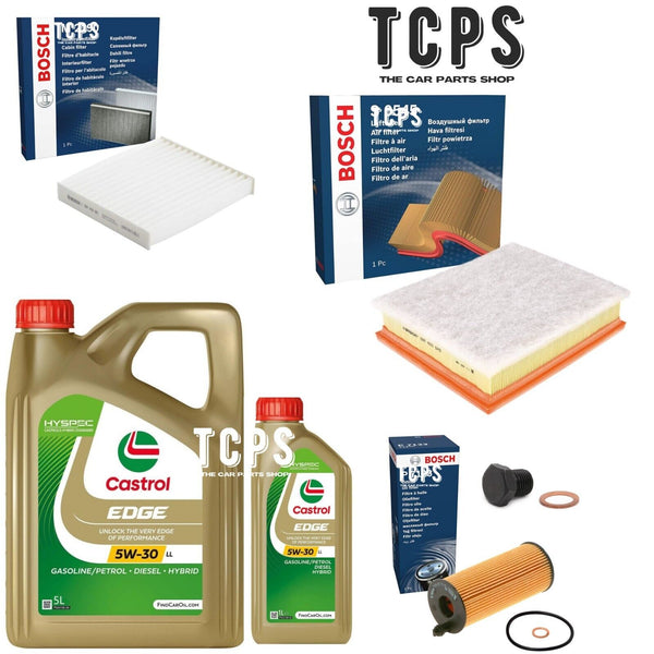 FOR TOYOTA RAV4 MK4 2.0 D4D 2012+ 6L CASTROL AND BOSCH OIL AIR CABIN FILTERS KIT