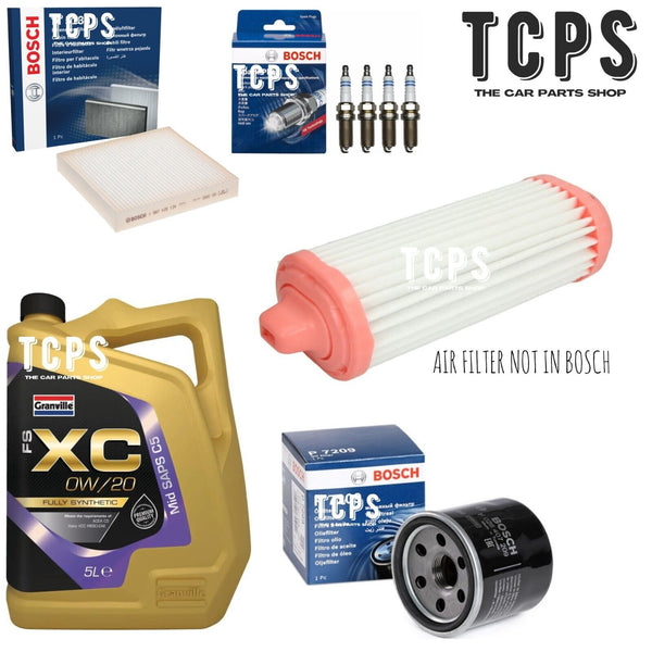 FOR KIA PICANTO MK3 1.2 PETROL 2017+ BOSCH FILTER KIT WITH 5L GRANVILLE OIL 0W20