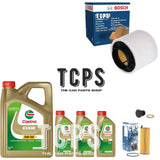 FOR AUDI A4 MK4 8K 3.0 TDI 2008+ 8L CASTROL WITH NEW AIR OIL FILTERS BY BOSCH