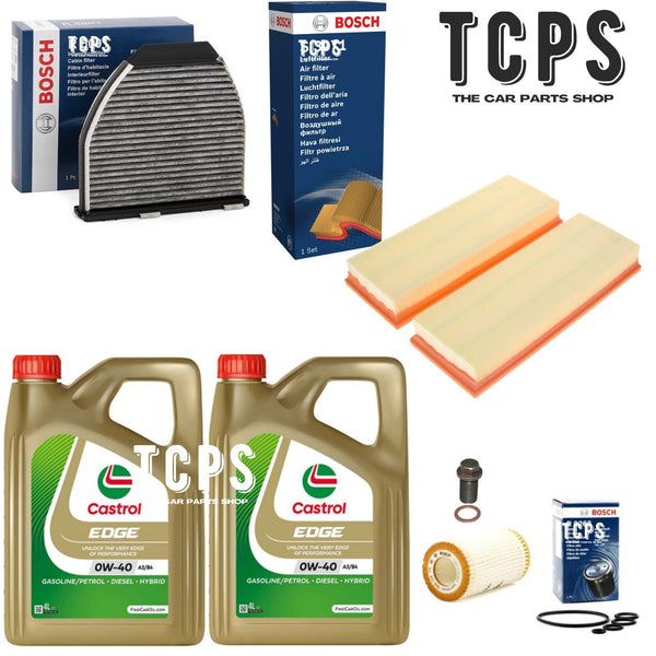 FITS MERCEDES E350 207 3.5 CGI 2009+ FULL BOSCH FILTERS SERVICE KIT 8L CASTROL