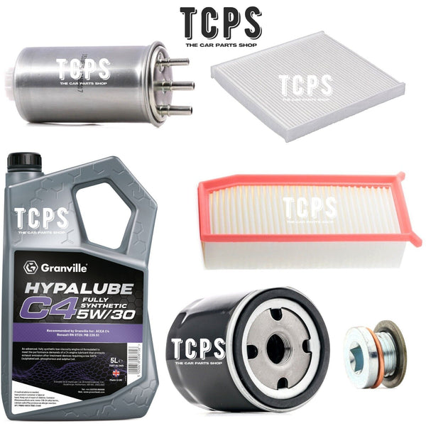 FITS DACIA DUSTER H79 1.5 DCI 2010+ COMPLETE FILTER KIT WITH 5L GRANVILLE OIL