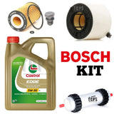 5L CASTROL AIR OIL FUEL BOSCH SERVICE KIT TO FIT AUDI A4 MK5 2.0 TDI (B9)