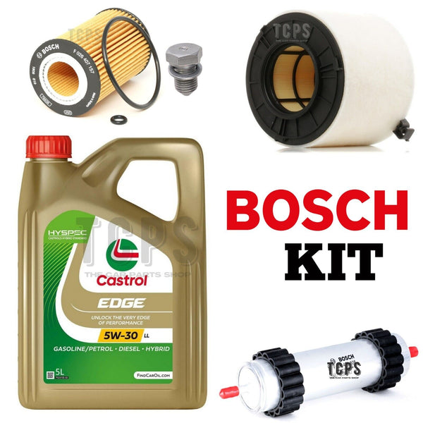 5L CASTROL AIR OIL FUEL BOSCH SERVICE KIT TO FIT AUDI A4 MK5 2.0 TDI (B9)