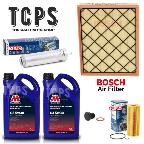 FOR BMW X5 3.0 SD XDRIVE E70 BOSCH SERVICE KIT 10L MILLERS & AIR OIL FUEL PACK