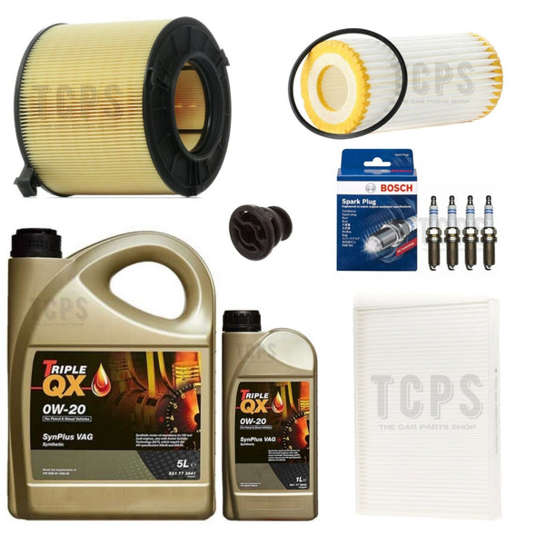 FOR AUDI A5 2.0 TFSI MK4 FULL SERVICE KIT 6L TRIPLE QX OIL BOSCH PLUGS