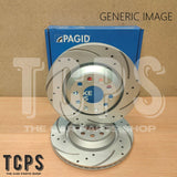 FOR VW CADDY MAXI C20 2.0 TDI MK3 DRILLED & GROOVED FRONT 312MM BRAKE DISCS PAIR