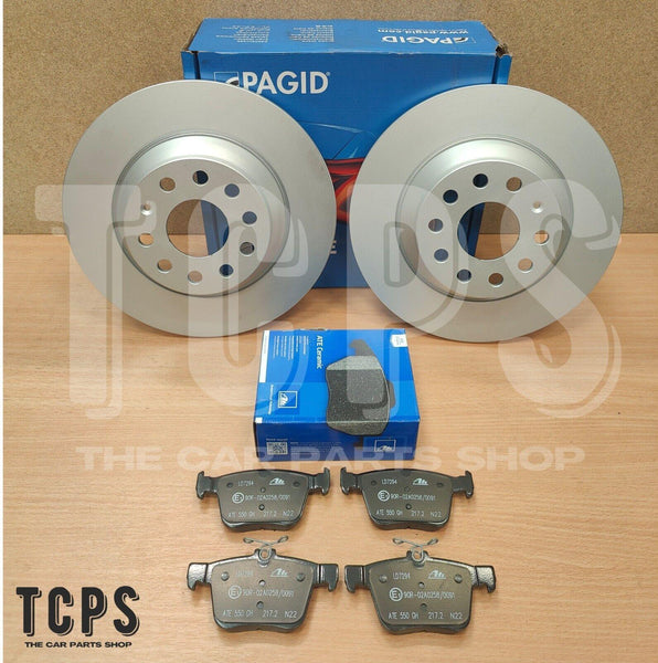 FOR VW GOLF GTI MK7 PAGID REAR BRAKE DISCS 300MM AND ATE CERAMIC REAR PADS