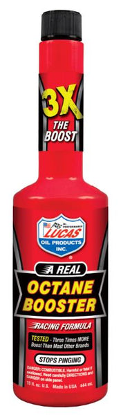 LUCAS OCTANE BOOSTER 3X THE BOOST TREATS UPTO 94 LITRES BRAND NEW 444ML