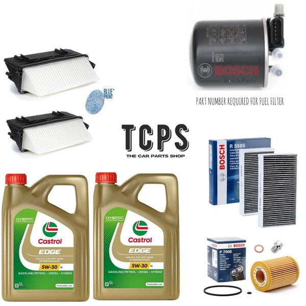 FOR MERCEDES ML350 W164 3.0 CDI 2005-12 BOSCH FILTER SERVICE KIT 10L CASTROL OIL