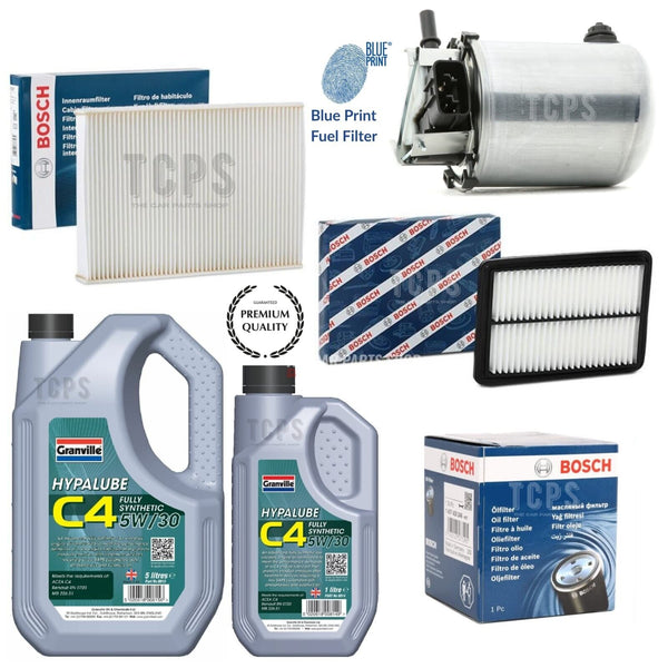 FITS NISSAN QASHQAI 1.6 DCI J11 FULL BOSCH SERVICE KIT WITH GRANVILLE 6L C4 5W30
