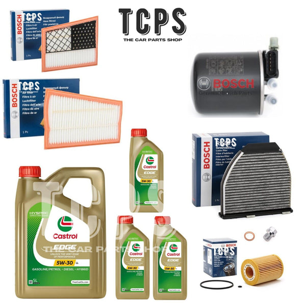 FOR MERCEDES C320 W204 3.0 CDI 2007-15 COMPLETE BOSCH SERVICE KIT & 6L CASTROL