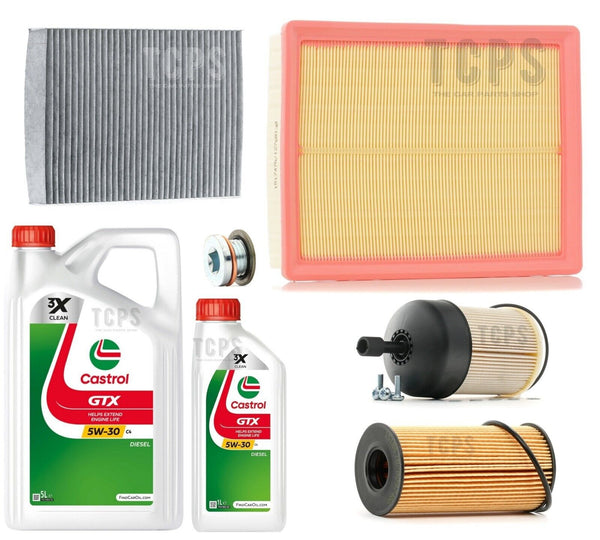 FOR RENAULT TRAFIC 1.6 DCI SPORT MK3 SERVICE KIT CASTROL GTX C4 6L +  FILTERS