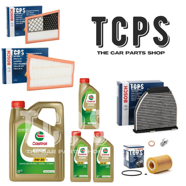 FOR MERCEDES C320 W204 3.0 CDI 2007-15 BOSCH AIR OIL CABIN FILTERS & 8L CASTROL