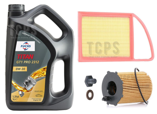 FITS CITROEN BERLINGO 1.6 HDI B9 SERVICE KIT 5L FUCHS 0W30 & AIR OIL KIT