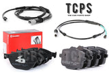 FOR BMW 535D F10 BREMBO FRONT & REAR BRAKE PADS AND TWO SENSORS NEW