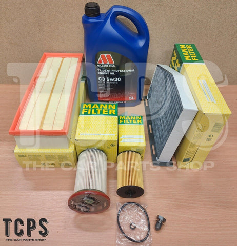FITS AUDI Q3 2.0 TDI 2011-2018 NEW MANN FILTERS SERVICE PACKAGE 5L MOTOR OIL