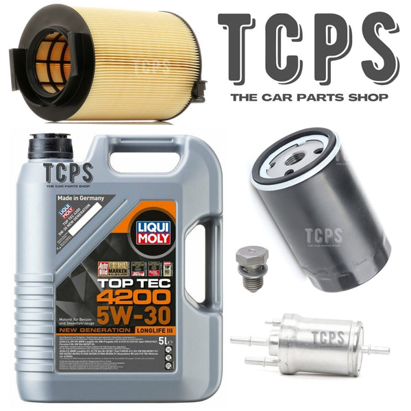 FOR AUDI A3 1.6 PETROL 2003+  SERVICE KIT 5L TOP TEC WITH FUEL OIL AIR PLUG OE