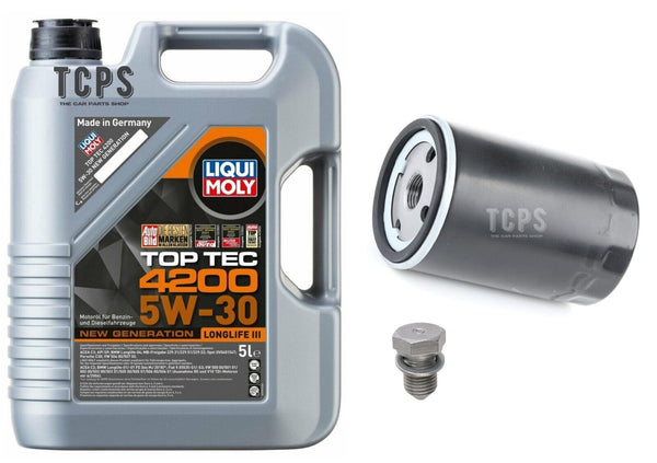 FOR AUDI A3 1.6 PETROL 2003+  SERVICE KIT 5L TOP TEC NEW OIL FILTER SUMP PLUG