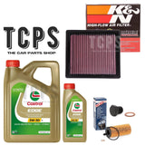 FITS BMW 218D 220D 225D F22 F87 2014-2020 K&N AIR BOSCH OIL FILTER 6L CASTROL