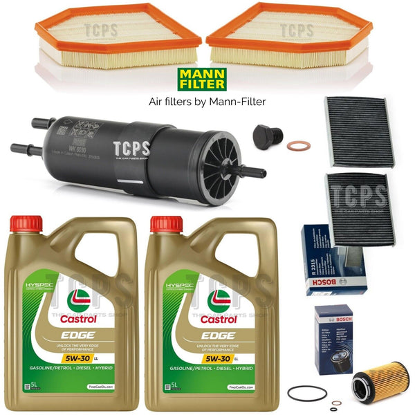 FITS BMW M5 F10 SERVICE KIT 10L CASTROL MANN AIR + BOSCH FILTERS AIR OIL POLLEN