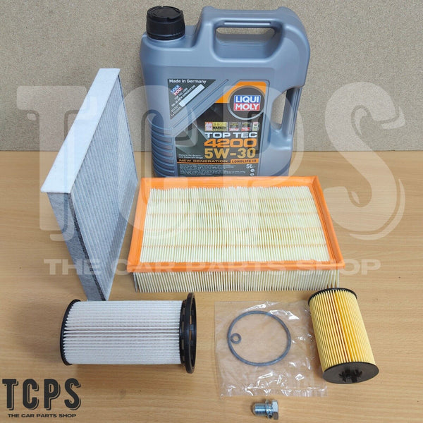FOR AUDI Q3 35 40 TDI 2.0 F3 NEW SERVICE FILTERS KIT 5L LIQUI MOLY ENGINE OIL