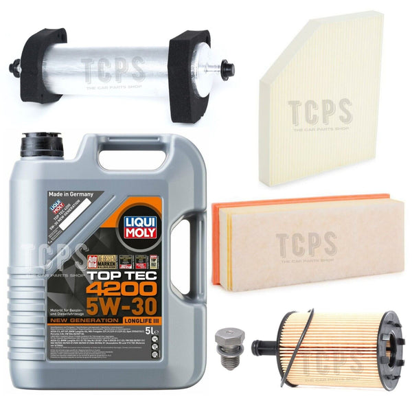 FOR AUDI A5 2.0 TDI MK1 FULL SERVICE KIT WITH 5LTR LIQUI MOLY TOP TEC 4200 5W30