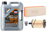 FOR AUDI A5 2.0 TDI MK1 SERVICE KIT 5L LIQUI MOLY WITH NEW AIR OIL FILTER PACK