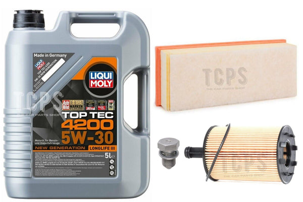 FOR AUDI A5 2.0 TDI MK1 SERVICE KIT 5L LIQUI MOLY WITH NEW AIR OIL FILTER PACK