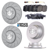 FOR MERCEDES E350 3.0 AMG W212 PAGID FRONT & REAR BRAKE DISCS & PADS & SENSORS