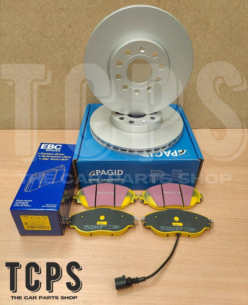 TO FIT AUDI S3 8V FRONT PAGID BRAKE DISCS 340MM + EBC YELLOW STUFF PADS