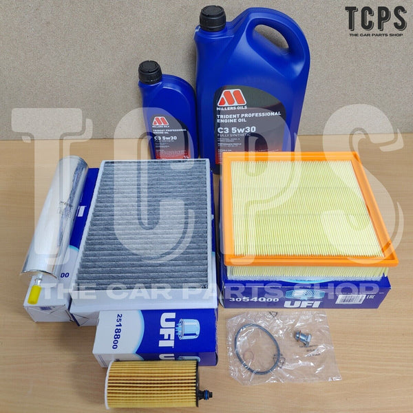 FITS BMW 1 SERIES 116d 118d F20 F21 FULL UFI SERVICE KIT WITH 6L MILLERS 5W30