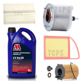 FOR CITROEN BERLINGO 1.6 HDI 2008+ COMPLETE SERVICE KIT WITH MILLERS 5L 5W30