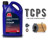 FOR CITROEN BERLINGO 1.6 HDI 2008+ SERVICE KIT 5L MILLERS TRIDENT 5W30 & FILTER