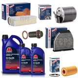 FITS MERCEDES E220 BLUETEC W212 FULL BOSCH SERVICE KIT + 7L MILLERS TRIDENT 5W30