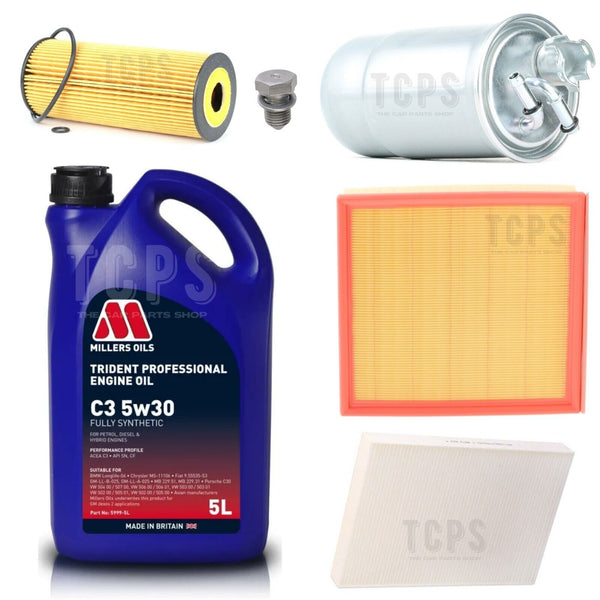FOR AUDI A4 2.0 TDI MK3 B7 S-LINE COMPLETE SERVICE KIT WITH 5L MILLERS MOTOR OIL