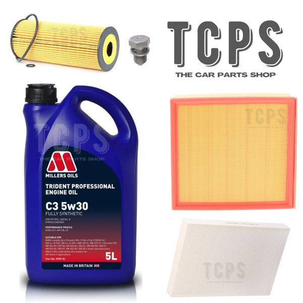 FOR AUDI A4 2.0 TDI MK3 B7 S-LINE SERVICE KIT 5L MILLERS & AIR OIL CABIN PLUG