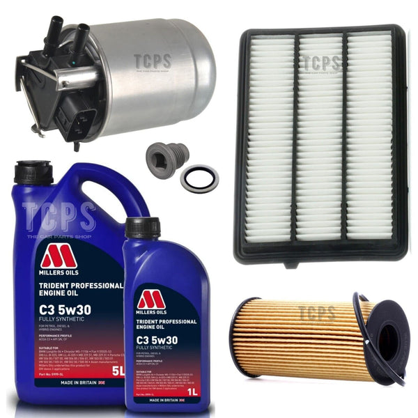 FOR NISSAN QASHQAI 1.5 DCI E6 FULL SERVICE KIT 6L MILLERS + FUEL OIL AIR PACK