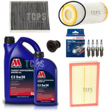6L MILLERS OIL + FILTERS + BOSCH PLUGS FULL SERVICE KIT FOR AUDI S3 12-20 8V