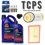 FOR AUDI S3 12-20 8V SERVICE KIT 6L MILLERS WITH BOSCH PLUGS & AIR OIL FILTER