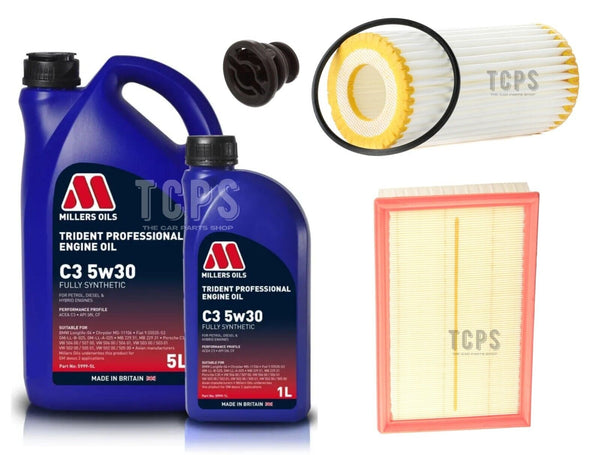 FOR AUDI S3 12-20 8V SERVICE KIT 6L MILLERS NEW AIR FILTER OIL FILTER DRAIN PLUG
